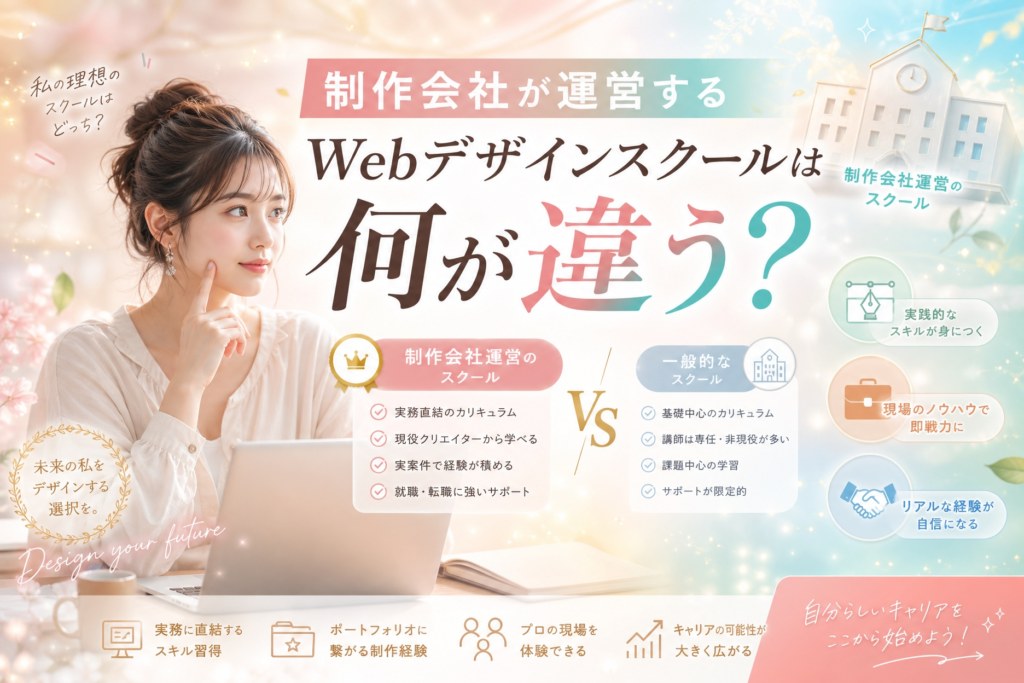 制作会社が運営するWebデザインスクールは何が違う？｜“実務特化”が重要な理由を現役制作会社が解説
