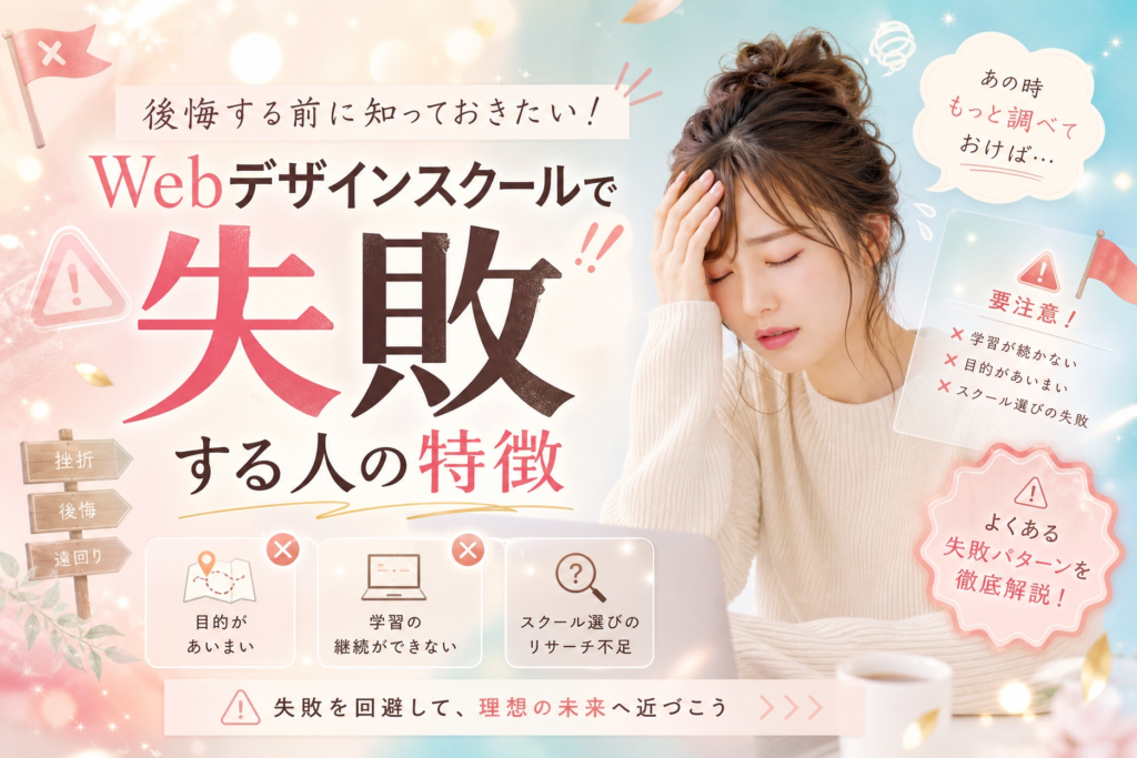 Webデザインスクールで失敗する人の特徴｜後悔しないために知っておくべき注意点