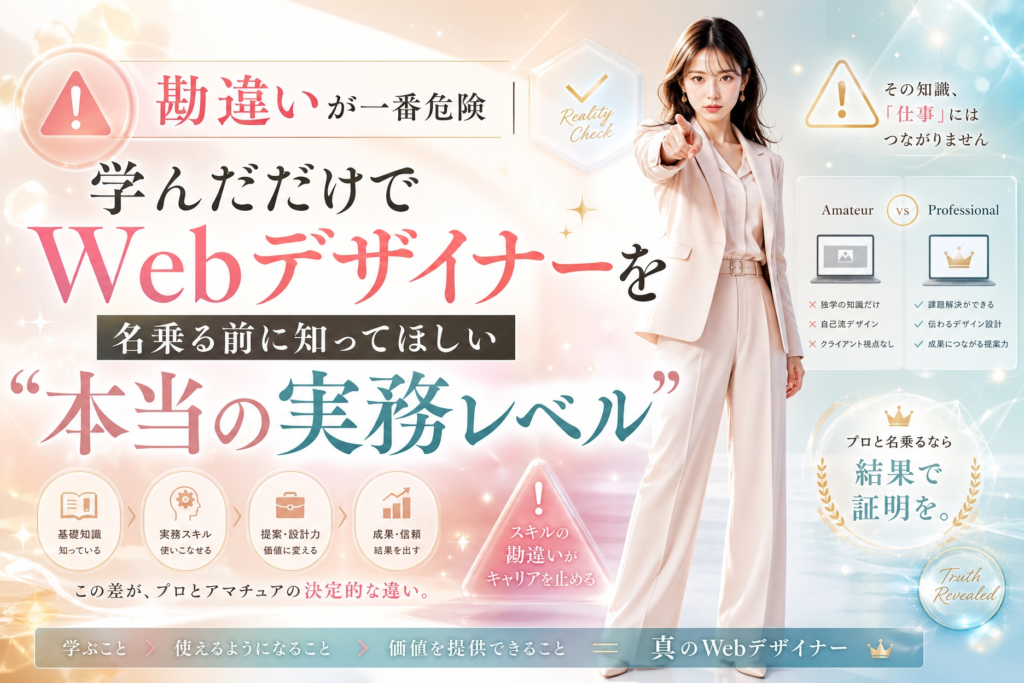 勘違いが一番危険|学んだだけでWebデザイナーを名乗る前に知ってほしい“本当の実務レベル”