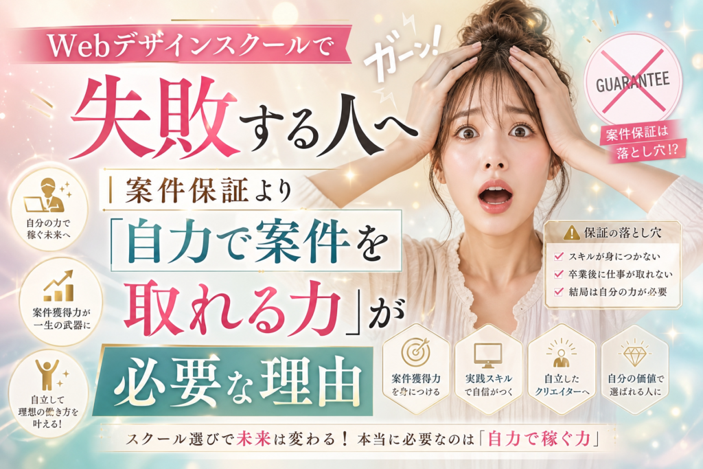 Webデザインスクールで失敗する人へ｜案件保証より「自力で案件を取れる力」が必要な理由