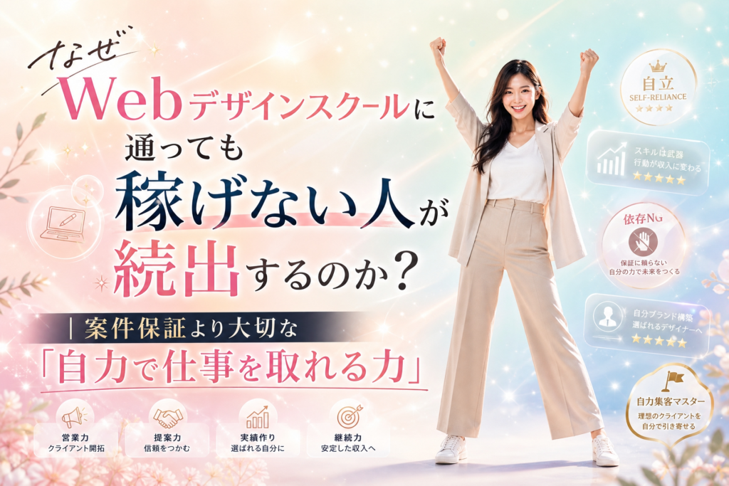 なぜWebデザインスクールに通っても稼げない人が続出するのか？｜案件保証より大切な「自力で仕事を取れる力」