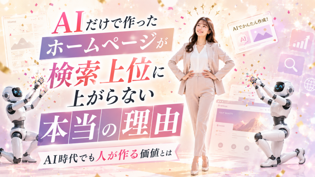 AIだけで作ったホームページが検索上位に上がらない本当の理由｜AI時代でも人が作る価値とは