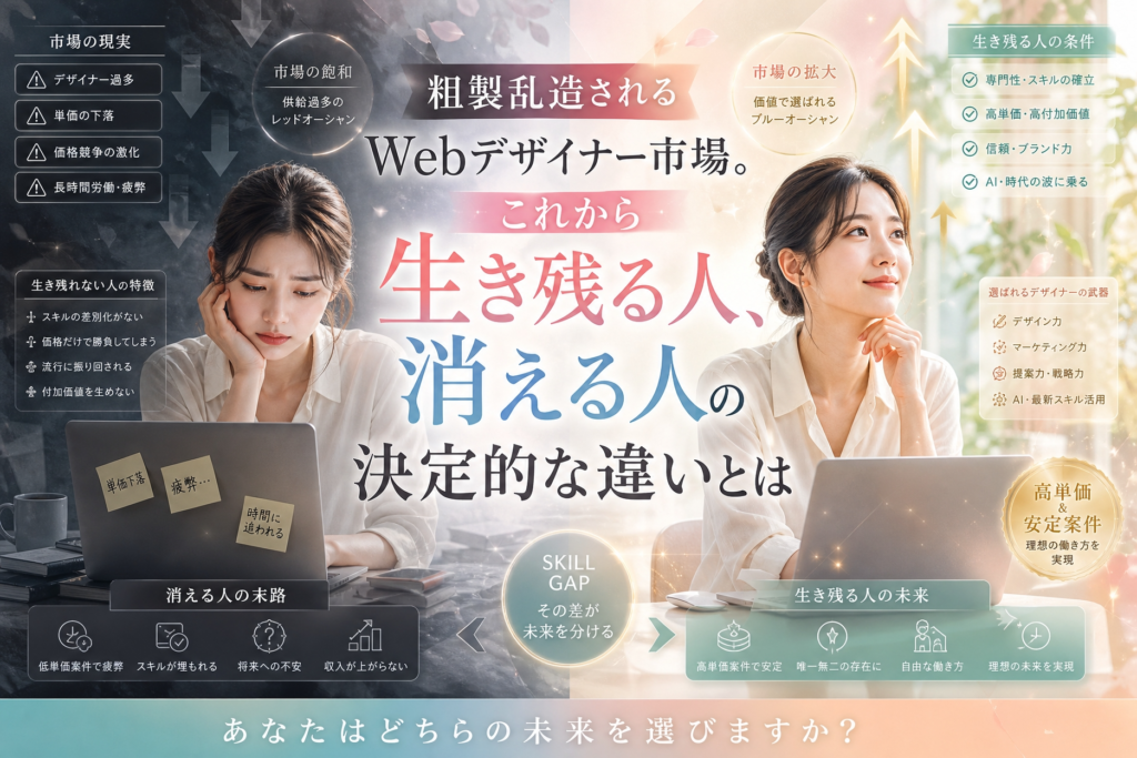粗製乱造されるWebデザイナー市場。これから生き残る人、消える人の決定的な違いとは