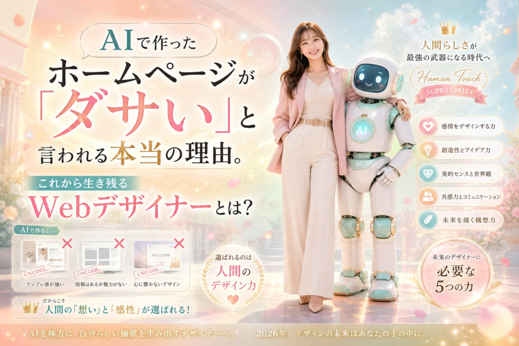 AIで作ったホームページが「ダサい」と言われる本当の理由。これから生き残るWebデザイナーとは？