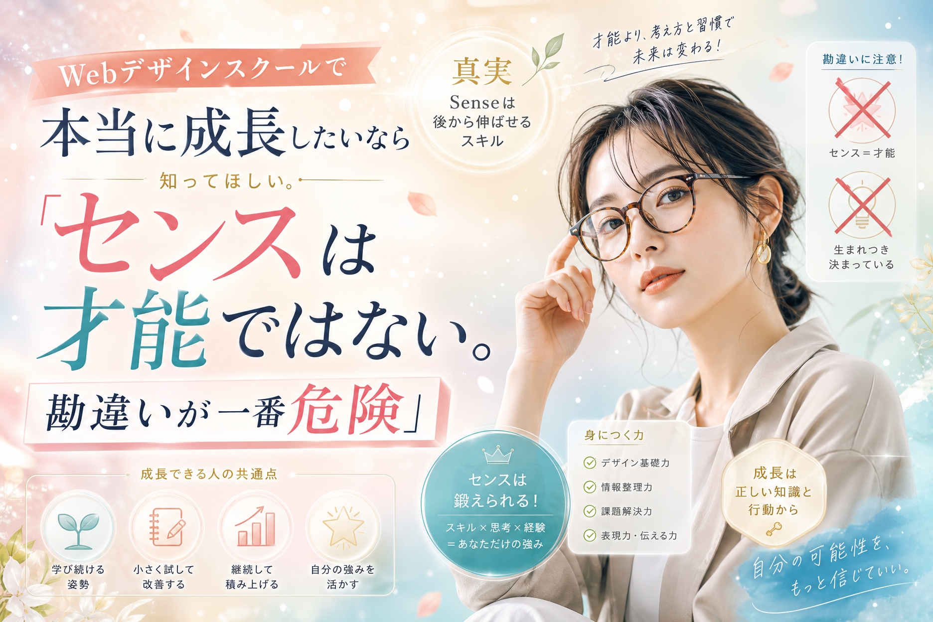 Webデザインスクール大阪で本当に成長したいなら知ってほしい。「センスは才能ではない。勘違いが一番危険」