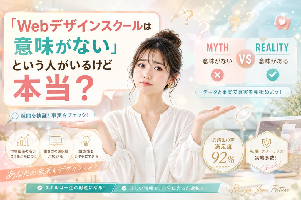 「Webデザインスクールは意味がない」という人がいるけど本当？大阪の現役制作会社が本音を語ります