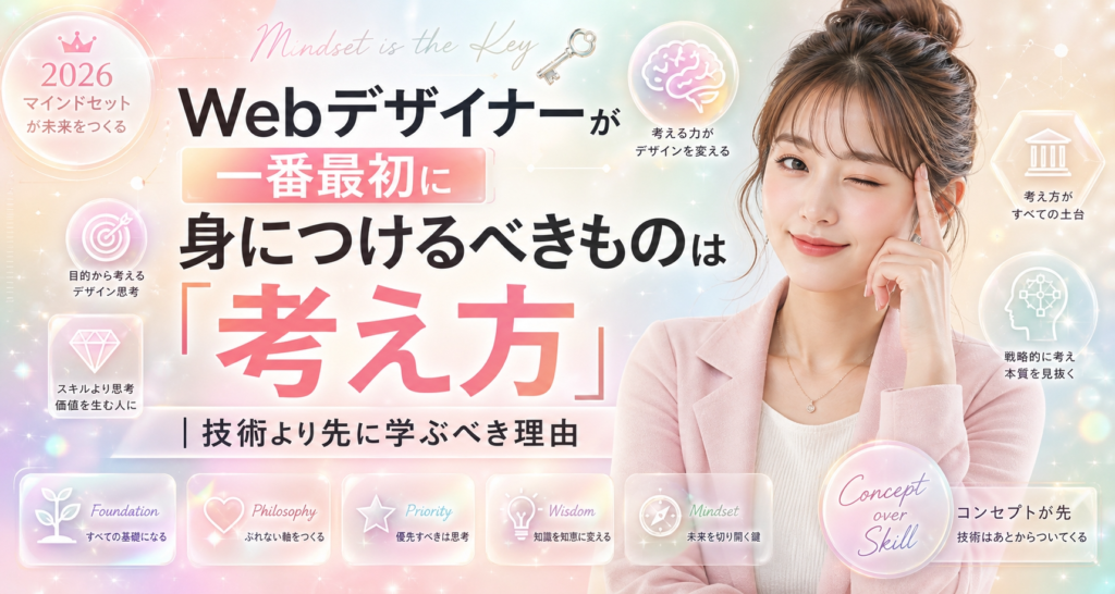 Webデザイナーが一番最初に身につけるべきものは「考え方」｜大阪のWebデザインスクールが教える【技術より先に学ぶべき理由】