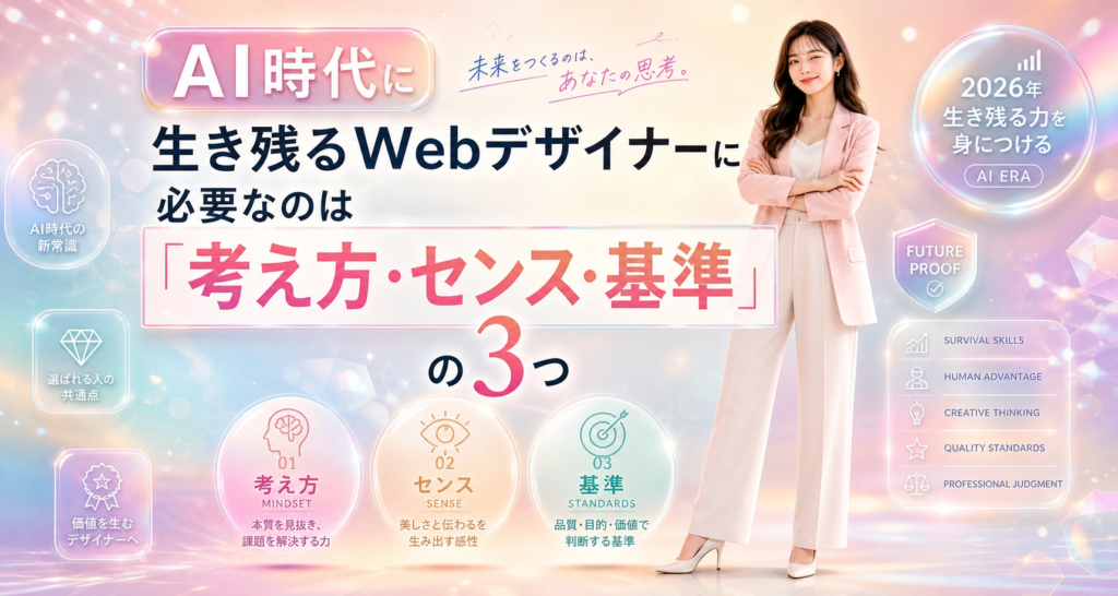 AI時代に生き残るWebデザイナーに必要なのは「考え方・センス・基準」の3つ｜大阪のWebデザインスクールで本当に学ぶべきこと