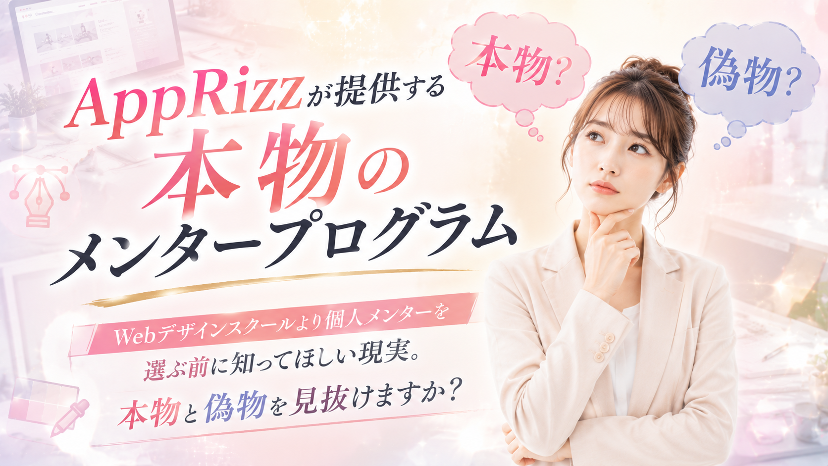 WebデザインスクールAppRizzが提供する本物のメンタープログラム｜個人メンターを選ぶ前に知ってほしい現実。本物と偽物を見抜けますか？