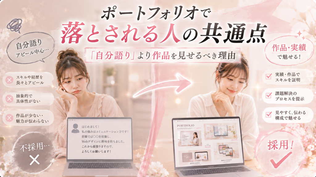 ポートフォリオ添削で落とされる人の共通点｜「自分語り」より作品を見せるべき理由