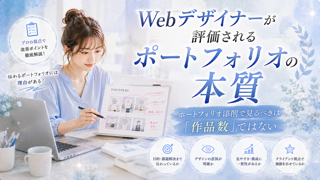 ポートフォリオ添削で見るべきは「作品数」ではない｜Webデザイナーが評価されるポートフォリオの本質