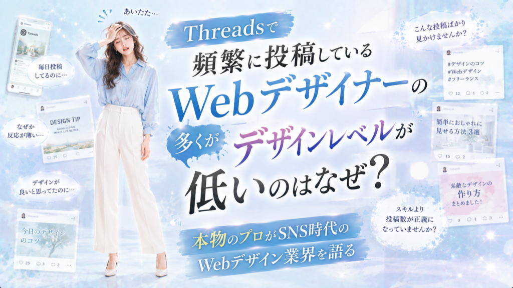 Threadsで頻繁に投稿しているWebデザイナーの多くがデザインレベルが低いのはなぜ？｜本物のプロがSNS時代のWebデザイン業界を語る