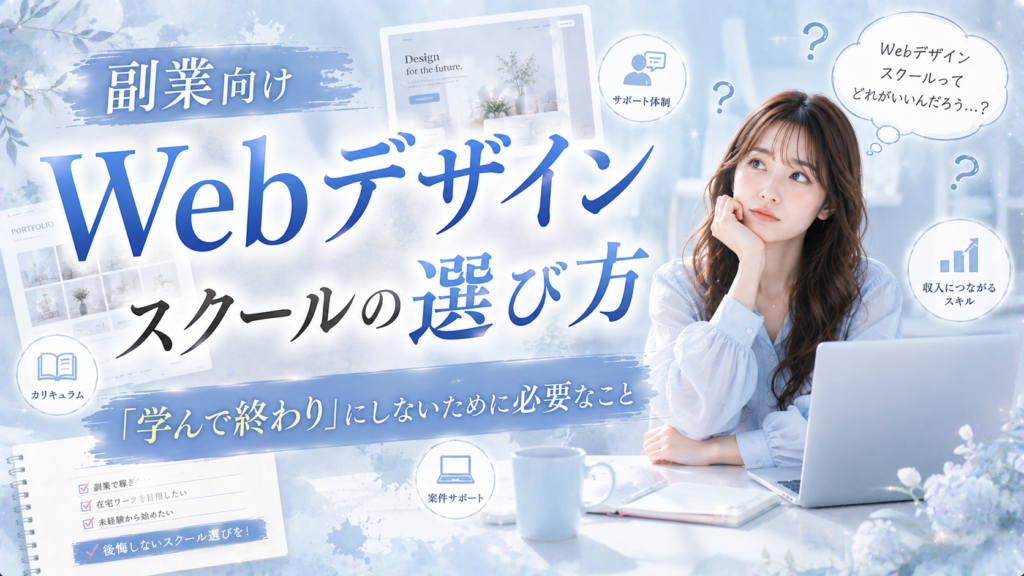 副業向けWebデザインスクールの選び方｜「学んで終わり」にしないために必要なこと