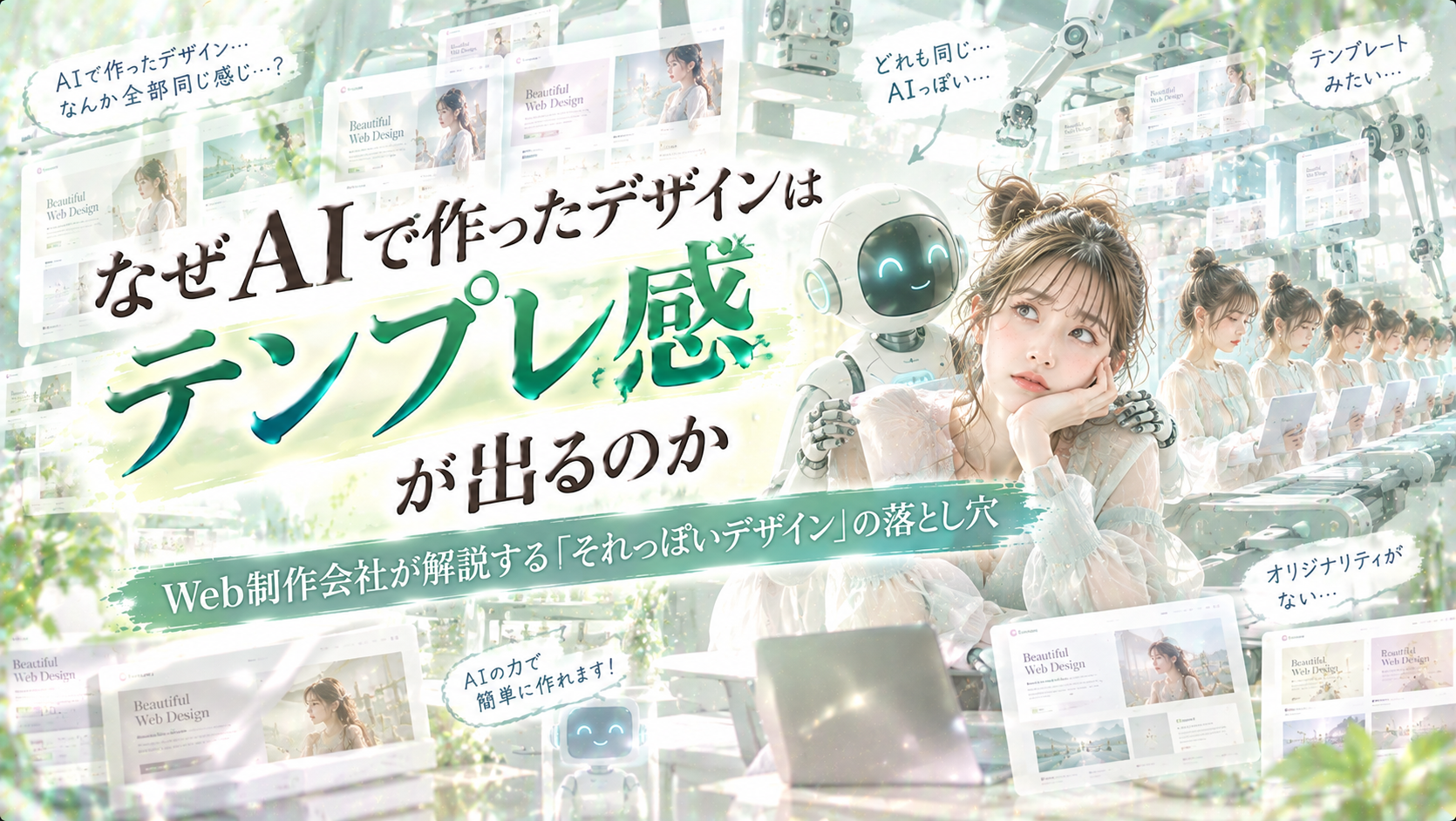 なぜAIで作ったデザインはテンプレ感が出るのか｜Web制作会社が解説する「それっぽいデザイン」の落とし穴