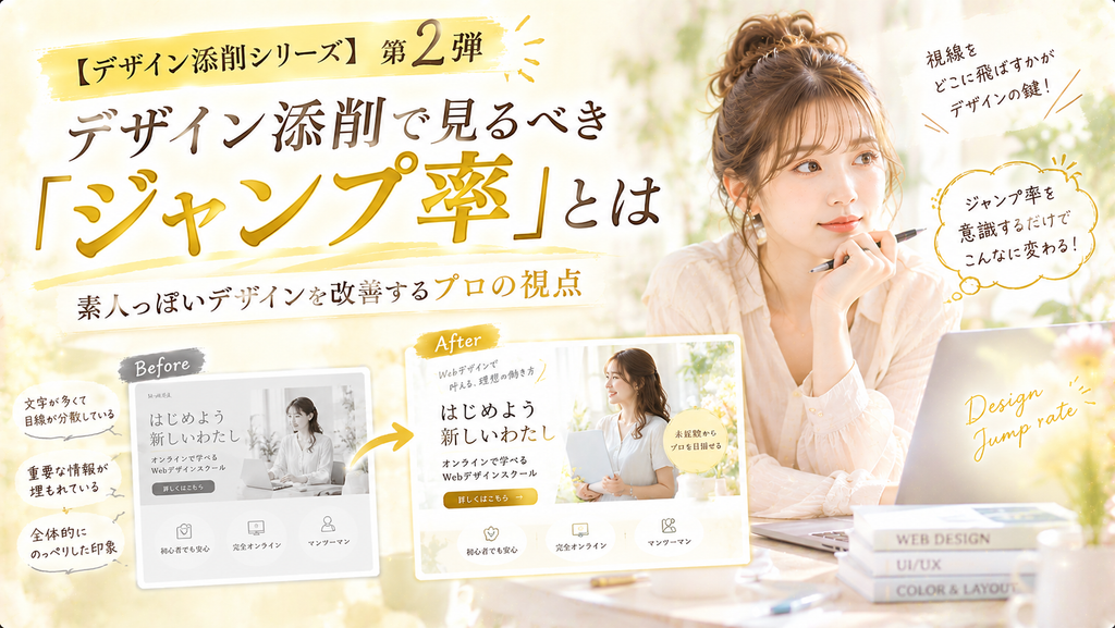 デザイン添削で見るべき「ジャンプ率」とは｜素人っぽいデザインを改善するプロの視点