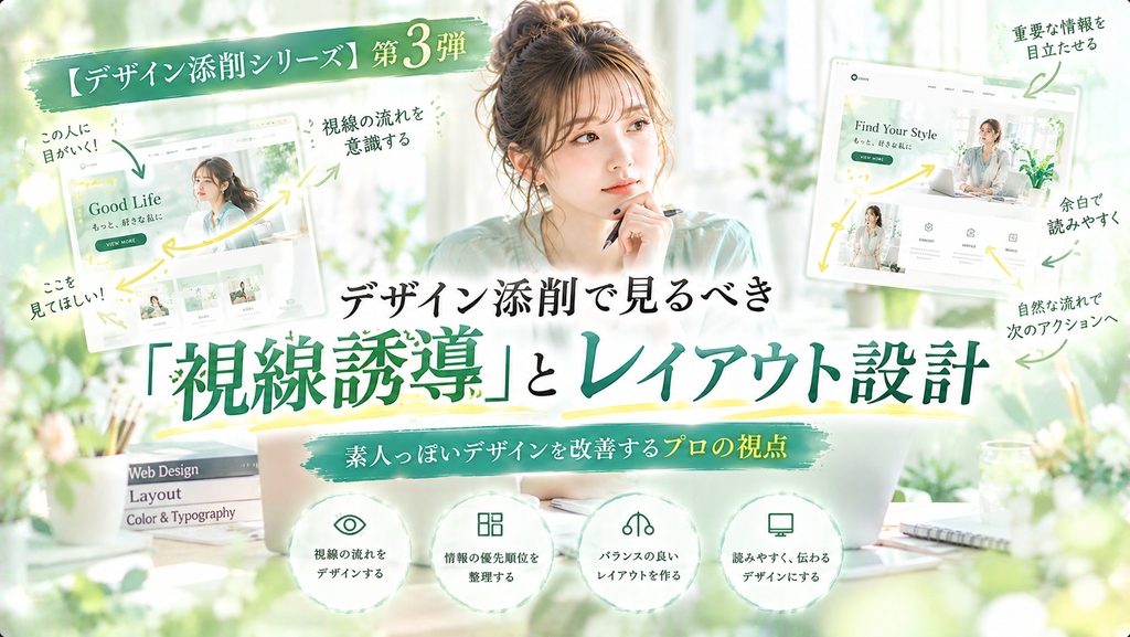 デザイン添削で見るべき「視線誘導」とレイアウト設計｜素人っぽいデザインを改善するプロの視点