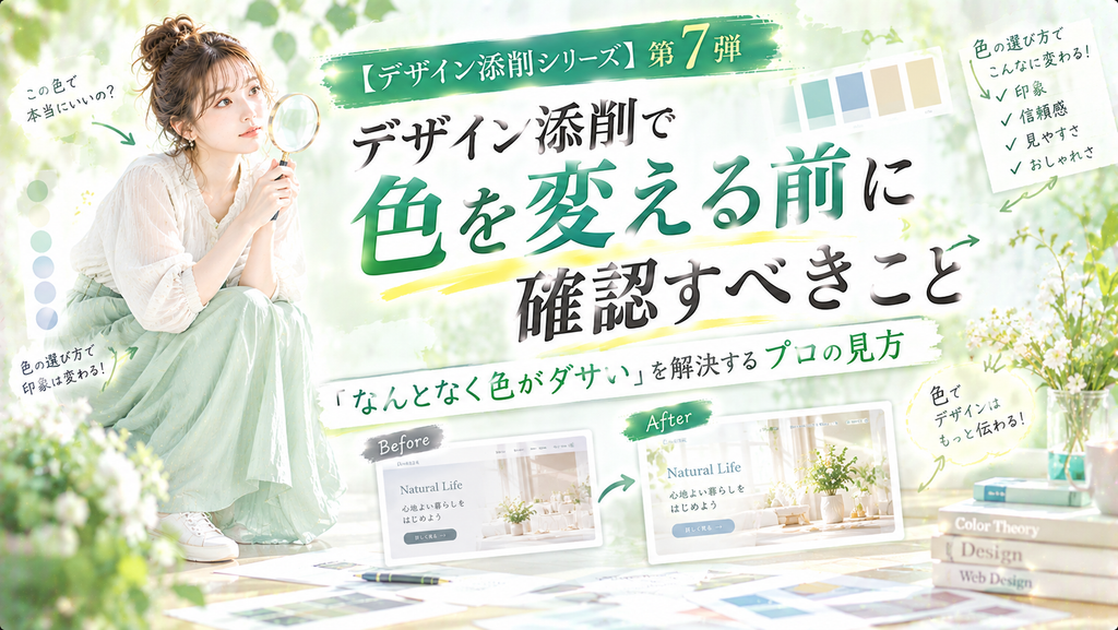 デザイン添削で色を変える前に確認すべきこと|「なんとなく色がダサい」を解決するプロの見方