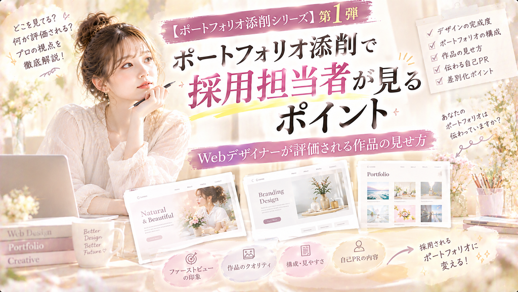 ポートフォリオ添削で採用担当者が見るポイント|Webデザイナーが評価される作品の見せ方