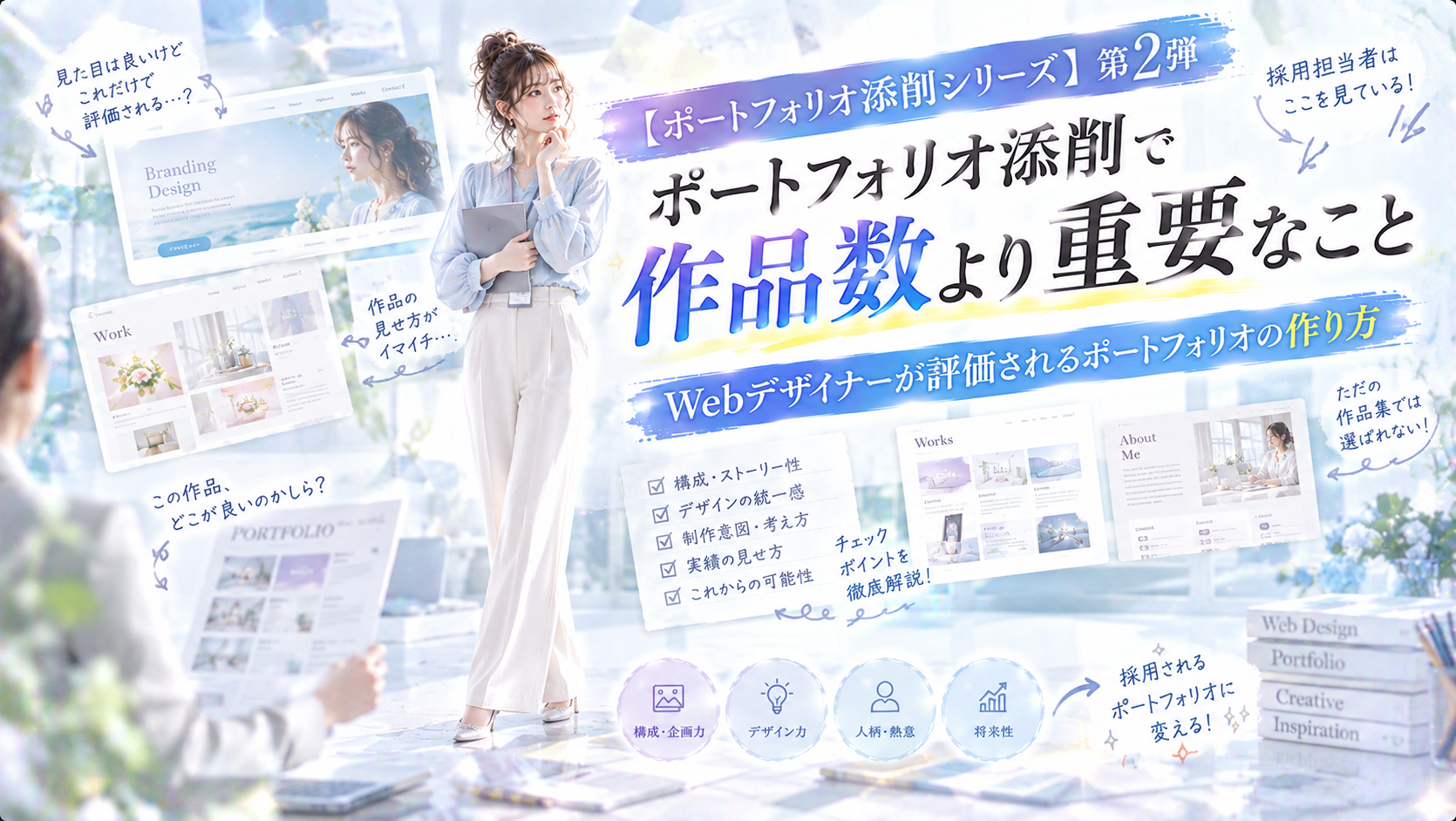 ポートフォリオ添削で作品数より重要なこと｜Webデザイナーが評価されるポートフォリオの作り方