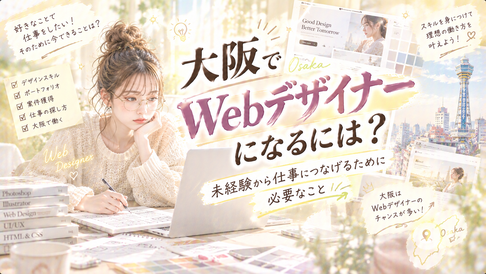 大阪でWebデザイナーになるには？未経験から仕事につなげるために必要なこと